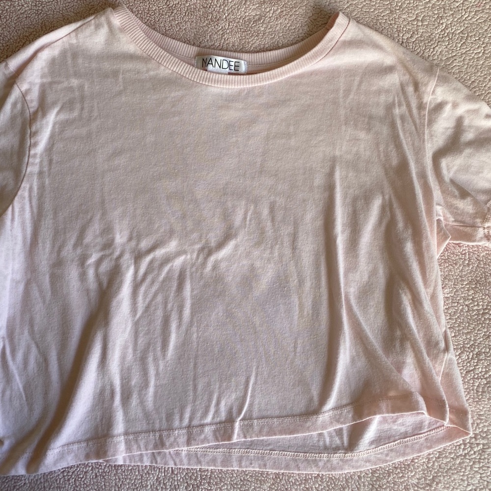 Mandee light pink crop tshirt